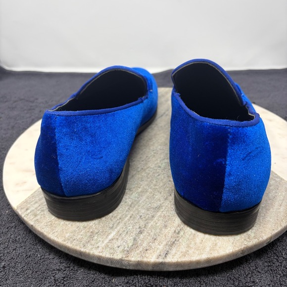 Alberto Fellini Mens Cobalt Blue Velvet Bit Loafers Scotland 11 Dress Shoes